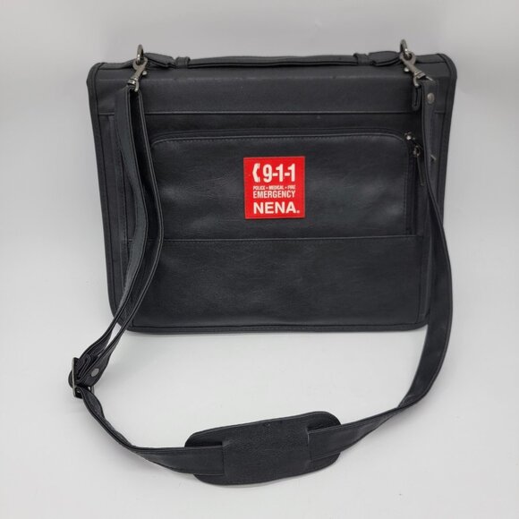 NENA 911‎ 9-1-1 Bag Black File Folder Carry Briefcase Shoulder Strap Business - Picture 1 of 10